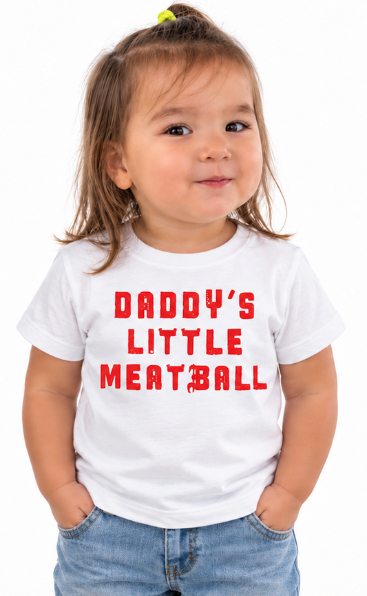 Daddy's Little Meatball Shirt | White
