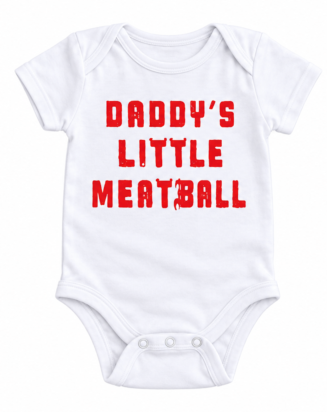 Daddy's Little Meatball Onesie | White